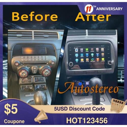 6+128GB Android 10.0 For Chevrolet Camaro 2010-2015 Tesla Style Car GPS Navigation Stereo Head Unit Multimedia Player Auto Radio