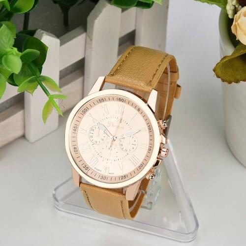 Rhinestone Watch Womens Roman Numerals Faux Leather Analog Quartz Watch Ladies Quartz Wrist Watch Bracelet Set Reloj Mujer 30