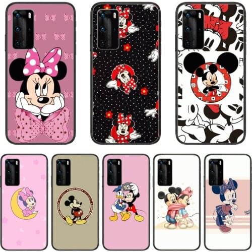 Mickey Phone Case For Huawei P 40 30 20 10 Lite Smart Z Pro Black Etui Coque Painting Hoesjes comic fashion