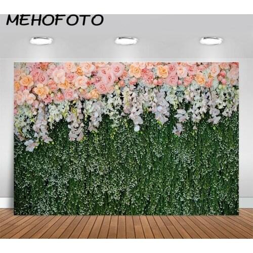 Flowers Wedding Wall Photography Backgrounds Baby Kid Birthday Party Baby Shower Decor Banner Flora Photo Backdrop Photo Studio