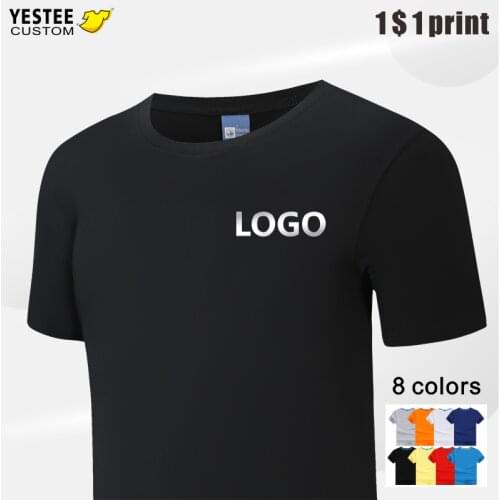 Your OWN Design Brand Logo/Picture T-Shirt Custom Logo Men and women DIY Cotton T shirt Short sleeve Casual T-shirt tops Tee