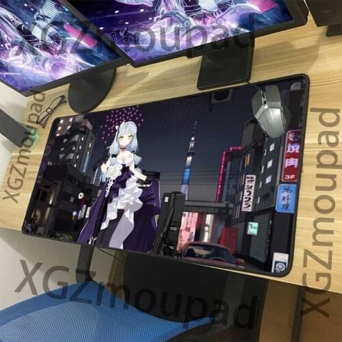 XGZ Game Mouse Pad Black lock border cute cartoon animation girl front animation mouse pad computer keyboard anti slip desk mat