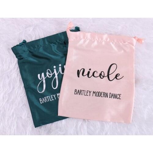 Customized Satin Drawstring Bag Bridesmaid Gift Bag Soft Bachelorette Birthday Sleepover Bridal Shower Party Favor Jewelry Pouch