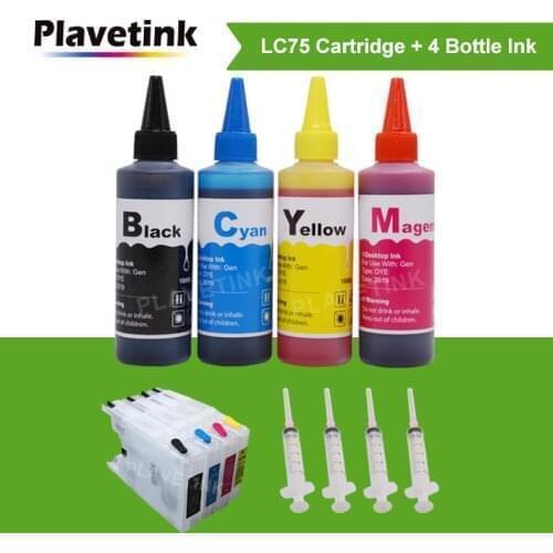 Plavetink 4 Color Refillable Ink + LC 12 40 71 73 75 400 1220 1240 XL Ink Cartridge For Brother MFC J6910CDW J6710CDW J5910CDW