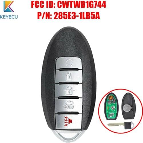 KEYECU Smart Remote Car Key Fob 5 Buttons 433.92Mhz for Infiniti QX56 QX80 2013 2014 2015 2016 2017 2018