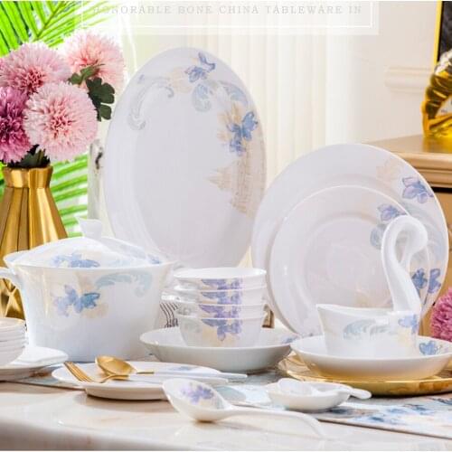60pcs combination china tableware Dinnerware Set dishes and plates sets Kitchen Tableware Ceramic Plates and Dishes Bowls