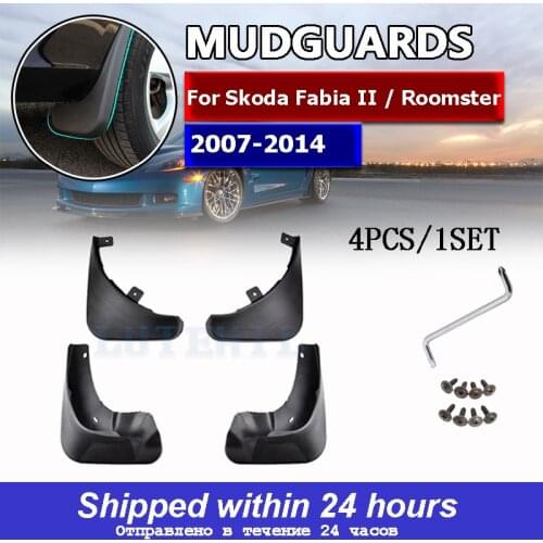 Set Molded Car Mud Flaps For Skoda Fabia 2 5J Mk2 2007-2014 Mudflaps Splash Guards Mud Flap Mudguards Fender Front Rear Styling
