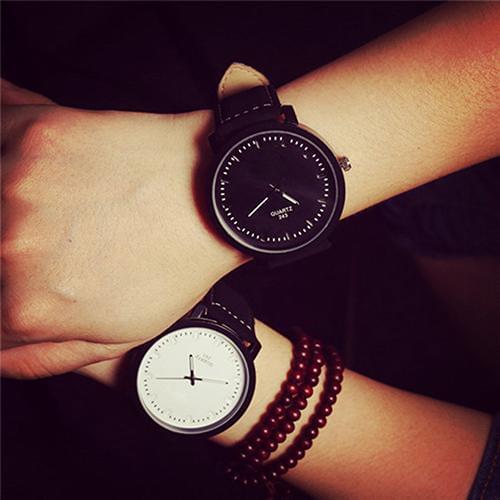 Fashion Unisex Dull Polish Faux Leather Band Analog Quartz Sports Wrist Watch