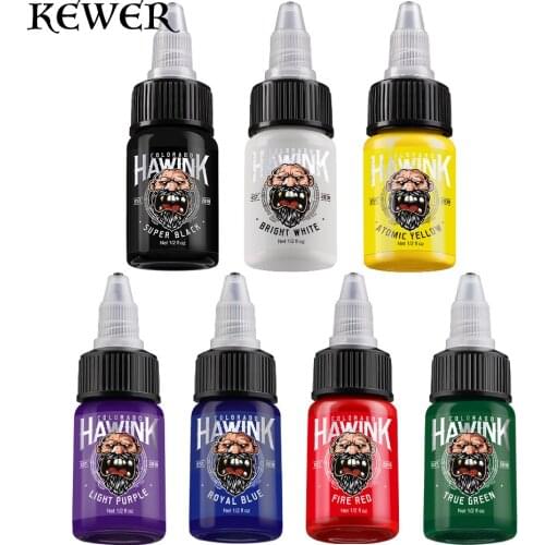 7pcs 7 Colors Professinal Tattoo Ink Set Natural Plant 15ml Shader Semi Permanent Makeup Pigment Body Arts Paint Tattoo Supplies