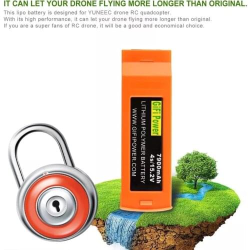 New High Capacity Flight 7900mAh 4S 15.2V Lithium Polymer Replacement Backup Lipo Battery for YUNEEC RC Drones Quadcopter