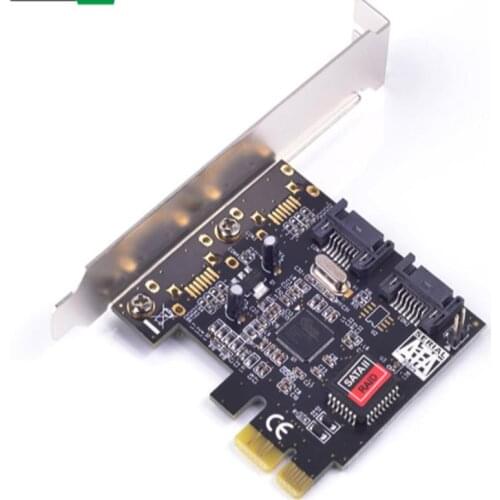 PCIe X1 To 2 Port SATA2.0 3G/bps Raid Controller Card SIL3132 Chipset for Silicon sata Adapter Add on Card chia coin