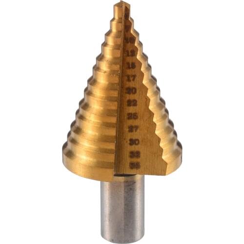 Durable 5-35mm Titanium Cone HSS Steel Step Drill Bit Metal Working Drilling Hole Cutter Step Bits Multi For Wood Metal Drilling