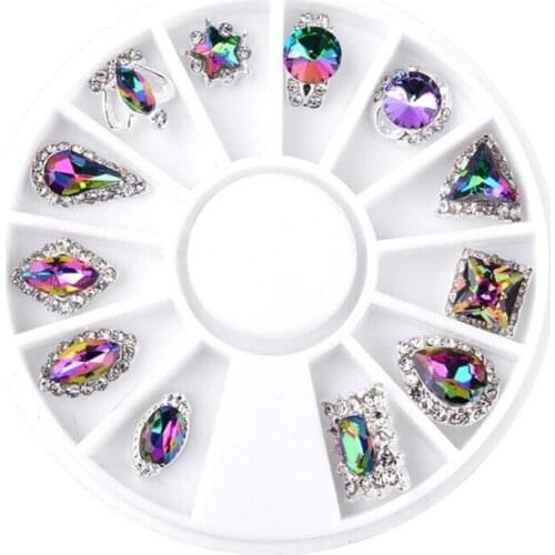 Multicolored Shaped AB Glass Drills Craft Decoration FlatBack Cabochon Embellishments For Scrapbooking Accessories Nail Art DIY
