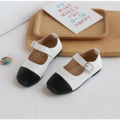 Girls Princess Shoes Simple Kids Flat Anti-slip Shoes 2021 Summer Autumn New Fashion Children Leather Shoes E942