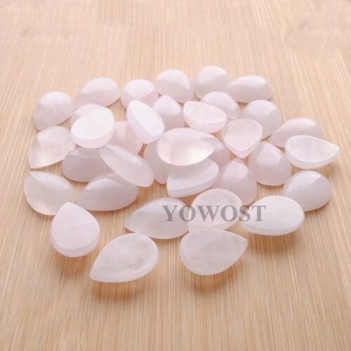 YOWOST Free shipping Rose Quartzs Gem Stones Teardrop 13x18x6MM No Hole CAB 20pcs/Lot For Making Jewelry IU3039