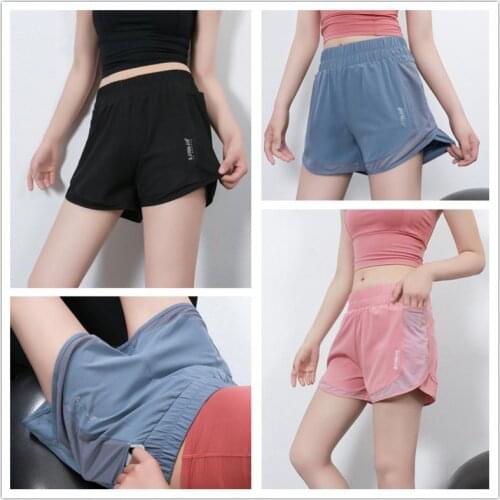 Spring Summer Ladies Women Sports Shorts Loose Lined Mesh Running Pants Quick-drying Breathable Fitness Pants Yoga Short
