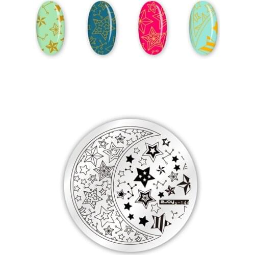 1pc Plate For Nail Stmaping Stars Flowers Planets Animals Girls 5.5CM Nail Art Stamp Stamping Image Plate Stencil Nails Tool