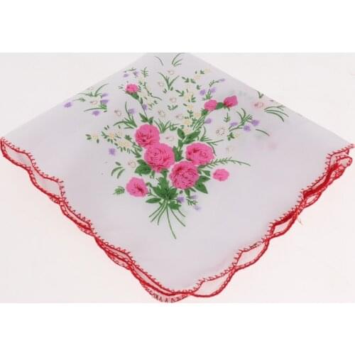 10pcs Vintage Floral Hankies Women Cotton Pocket Hanky Square Handkerchiefs