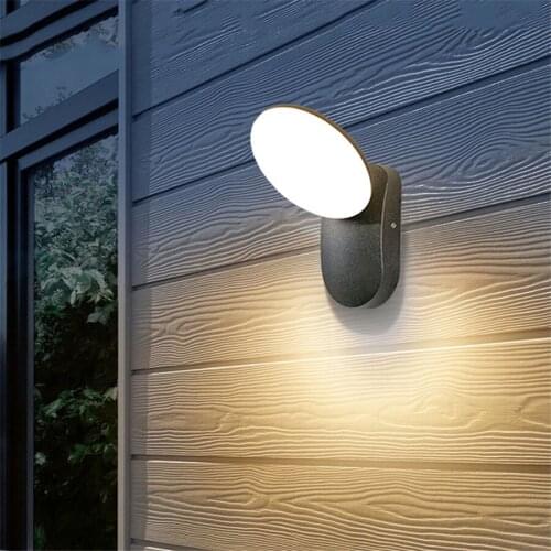 12W Outdoor Led Wall Lamp With PIR Motion Sensor Waterproof Villa Hotel Gate Aisle Balcony Wall Light Outside Lighting Fixture