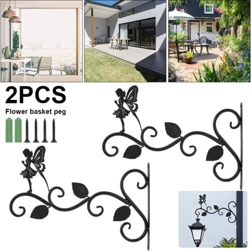 2Pcs Metal Wall Hook Wall Hanging Plants Brackets Hanger Basket Hook Decor for Hanging Flower Bird Feeder Wind Chimes Lantern