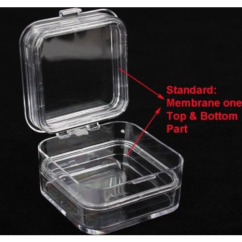 10pcs a Pack Transparent Plastic Dental Crown Box Clear Dental Membrane Box Tooth Organizer
