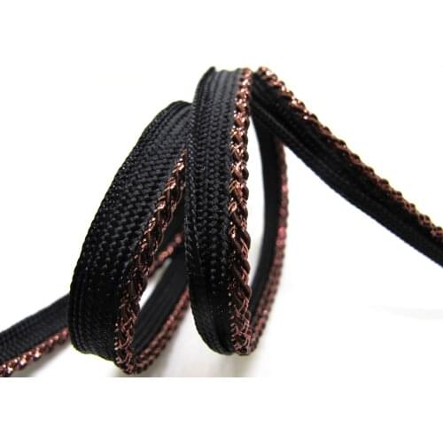 5 Yards 10mm Black and Brown Glittery Piping Lip Cord Trim|Pillow Cushion Trim|Upholstery Edging Trim Sewing Supplies
