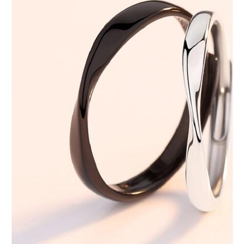 925 Sterling Silver Angel And Devil Couple Rings Original Creative Texture Romantic Rings For Lovers Festival Jewelry