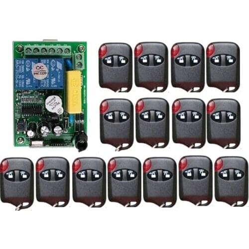 AC220V 2CH RF Wireless Remote Control System teleswitch 15 cats eye ransmitter and 1 receiver universal gate remote control