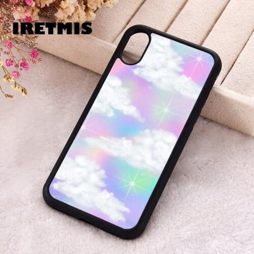 Iretmis 5 5S SE 2020 Phone Cover Case for iPhone 6 6S 7 8 Plus X Xs XR 11 12 Mini Pro Max Silicone TPU cotton candy dream cloud
