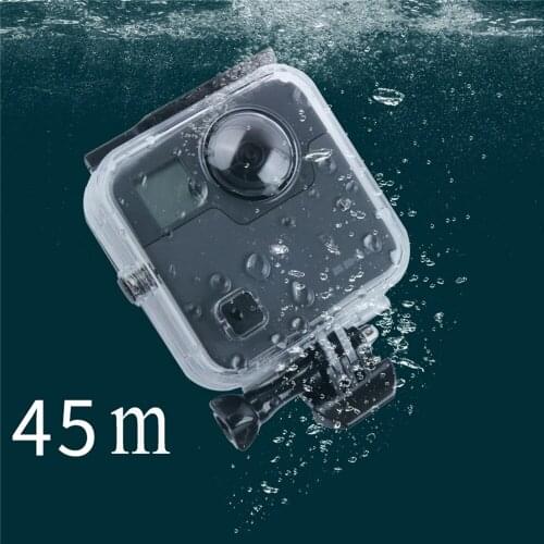 For GoPro Fusion 360-degree Camera 45M Waterproof Underwater Diving Housing Case Box Back Door Protective Case Cover for GoPro