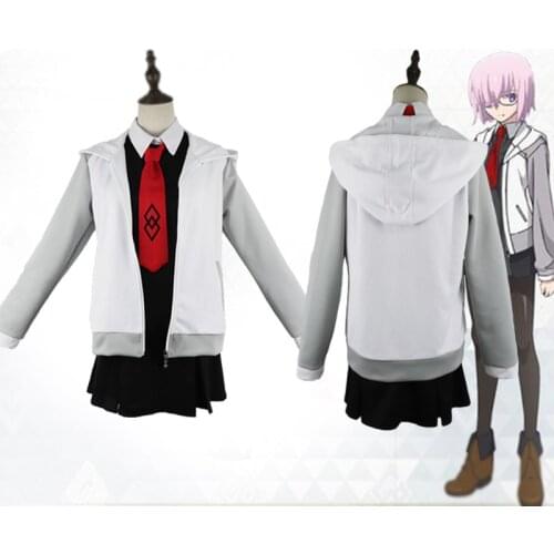 Fate Grand Order Mash Kyrielight Fancy Dress Halloween Christmas Xmas Cosplay Costume Uniform Wig