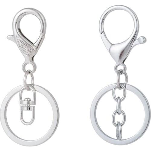 Jisensp 10pcs High Quality Fashion Key Chains Ring DIY Jewelry Making Accessaries Part Bag Charm Keyring Keychain Trinket