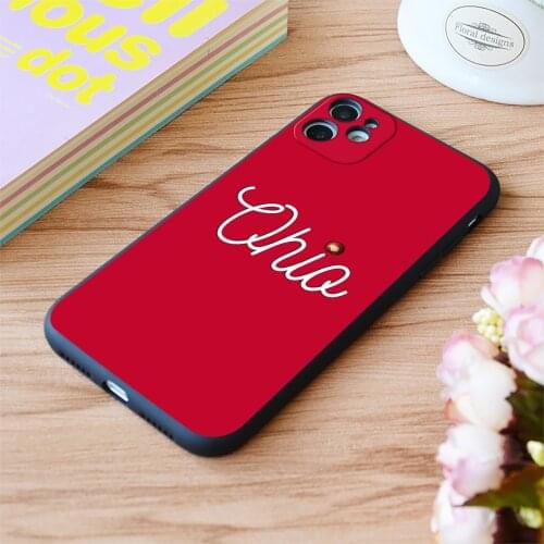 For iPhone Ohio Cursive Nut Shirts Stickers Print Soft Matt Apple iPhone Case 6 7 8 11 12 Plus Pro X XR XS MAX SE
