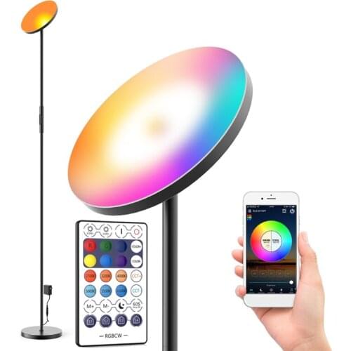 Floor Lights Super Bright RGBW Smart WiFi LED Floor Lamps for Reading Dimmable for Living Rooms Bedrooms Standing Lights