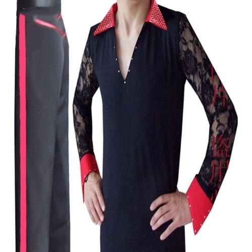 2019 New Boy/Men Latin Dance Costumes 2 Pcs(Top+Pants) Accept Custom Men Dancewear Ropa De Baile Ballroom Dance Dress