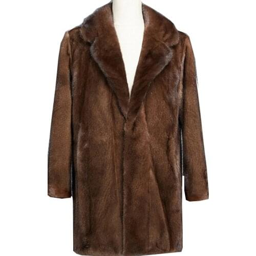 2018 Autumn and Winter new Imitation Mink coat Mens tidy Long coat Mink Fur Grass Suede plus size Shirt More size S-4XL 5XL 6XL