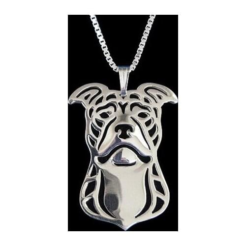 Cartoon Boho Chic Alloy America pit bull terrier necklace bulldog pendant jewelry golden colors plated 12pcs/lot