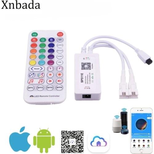 WS2811 WS2812B Addressable Pixel RGB LED Strip Light Controller SP511E WiFi Music Dual Output Alexa Smart Voice APP Control