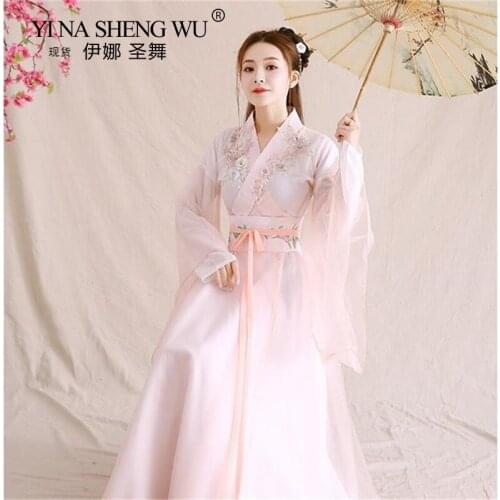 Ancient Hanfu Dress Folk Dance Costumes Han Dynasty Style Girls Princess Fairy Hanfu Dress Oriental Women Cosplay Dance Clothing