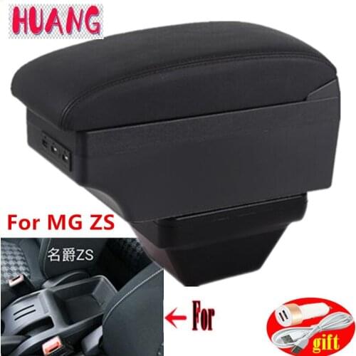 For MG ZS Armrests For MG ZS car Center Console Storage armrest Box modification accessories with LED USB Can charge