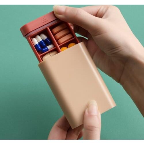 Mini Portable Pill Organizer Case 6 Grids Pill Box Tablet Storage Container Weekly Medicine Box Pill Case Dispenser