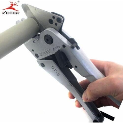 RDEER 42mm PVC Pipe Cutter PP-R/PU/PE Pipe Plastic Hose Ratcheting Cutters Stailess Steel Blade Cutting Tool