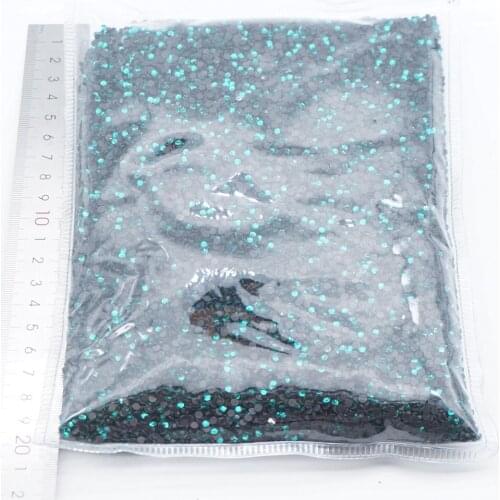 Blue Zircon Wholesale Large Bulk Packing High Quality Shiny Stones Size SS6 SS10 SS16 SS20 SS30 Black Hotfix Rhinestones