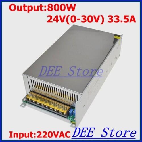 Led driver 800W 24V(0-30V) 33.5A Output Transformer Adjustable ac 220v to dc 24v Switching power supply unit for LED Strip light