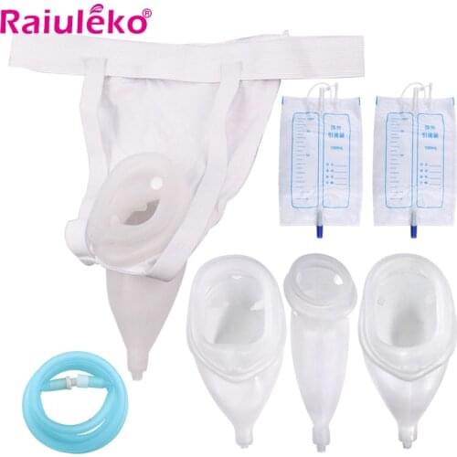 Urine Collector Hypo-allergenic Medical Silicone Adults Urinal with Urine Catheter Bags 1000ML Breathable Women Men Elder