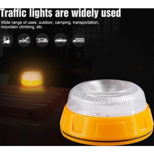 V16 LED Emergency Strobe Light Magnetic Base Roadside Traffic Safety Warning Light Car Beacon Lamps for Outdoor Camping