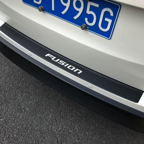90*8CM Car Rear Bumper Protector Stickers For Ford Fusion Car Trunk Guard Plate Anti-Scratch Auto Decor Carbon Fiber Accessories