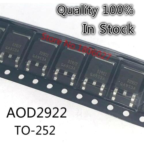 10PCS/LOT AOD2922 D2922 N-channel TO-252 100V 7A FET