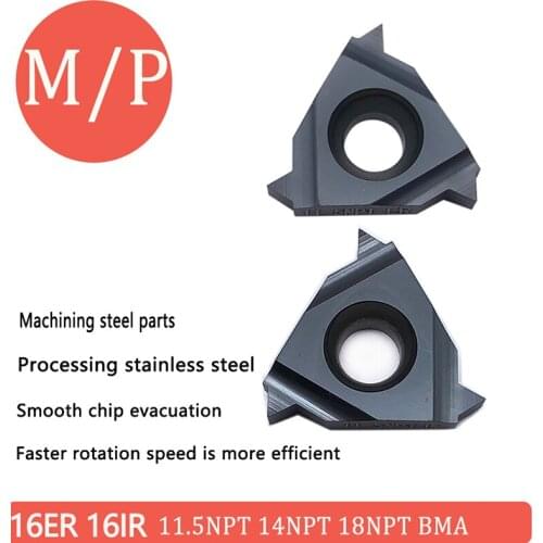 10 pieces 16ER 16IR 11.5NPT 14NPT 18NPT BMA tungsten carbide carbide lathe turning CNC thread insert tool