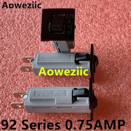 2Pcs 92 Series 0.75A Circuit Breaker Overload Switch Over Current Protector KUOYUH 125/250VAC 32VDC Short circuit leakage switch
